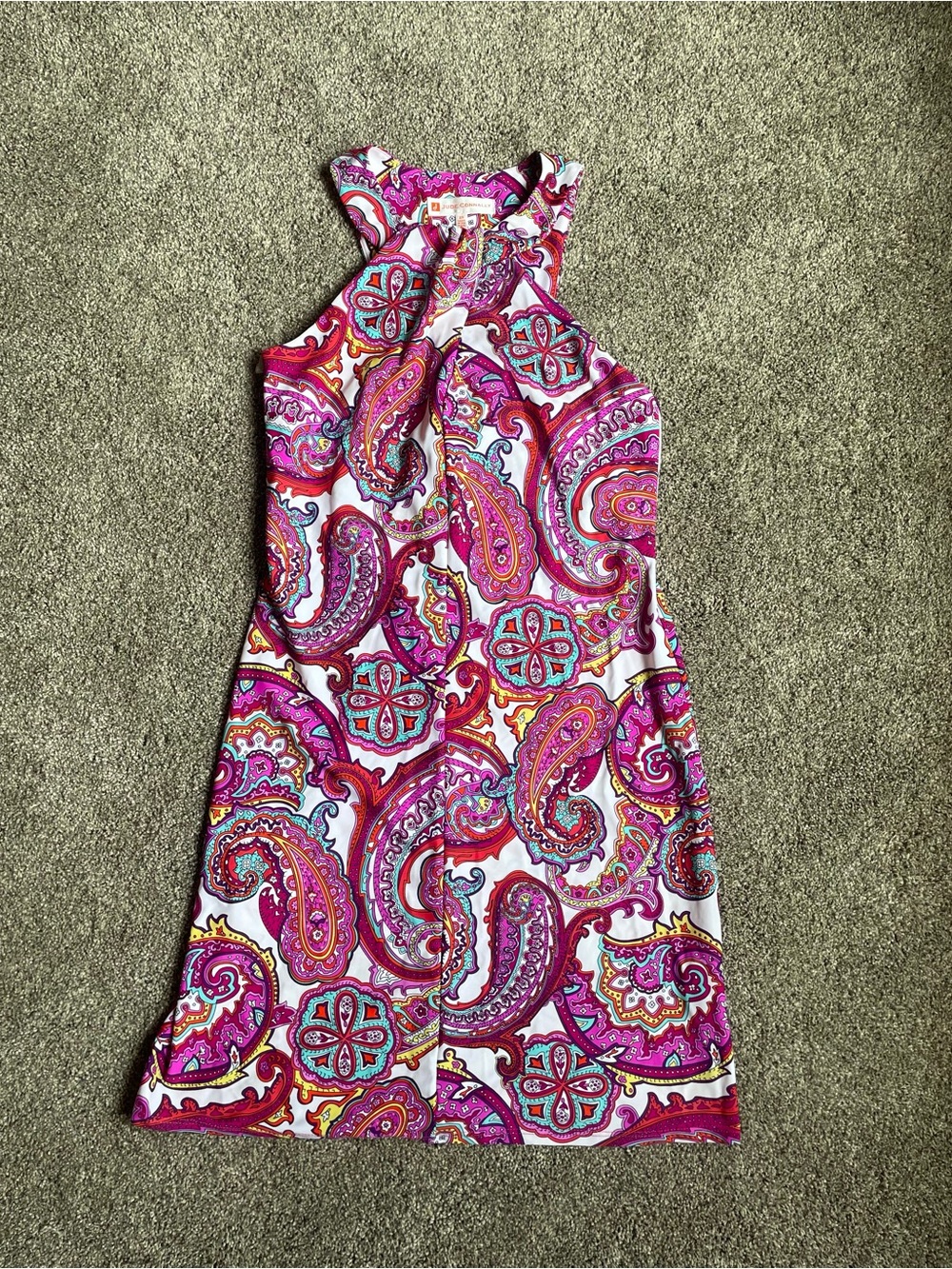 Jude Connally Pink Paisley Halter Dress Size XS